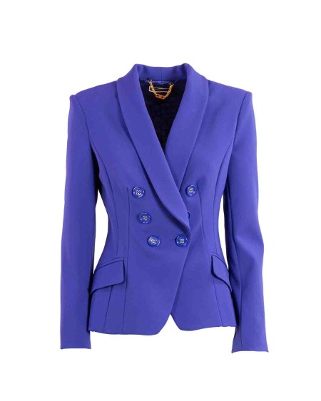 Shop ELISABETTA FRANCHI  Jacket: Elisabetta Franchi double-breasted crêpe jacket with shawl lapel.
Lei double-breasted jacket in double crepe with front pockets with flap and welt.
She characterized by shawl lapels.
She lining in monogram satin.
Matching buttons.
Adherent.
Composition: 96% Polyester 04% Elastane.
Made in Italy.. GI07241E2-828